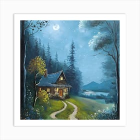 Cabin In The Woods Art Print