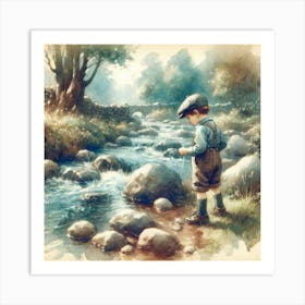 Fishing In The Stream Art Print