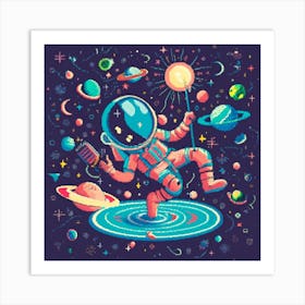 Pixel Art Space Poster 1 Art Print