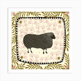 Black Sheep Square Art Print