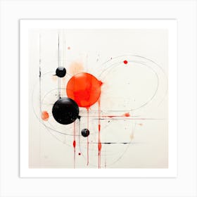 Abstract Painting Red and Black Art Print