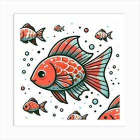 Red Fishes Art Print