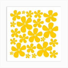 Yellow Flowers Pattern Art Print