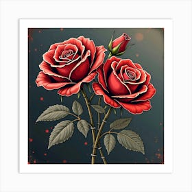 Roses flower Art Print