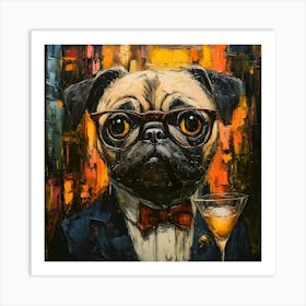 Gentleman Pug 1 Art Print