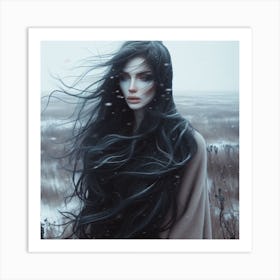 Black Haired Girl Art Print