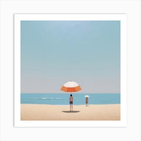 Vacation Umbrella Beach Bathroom Painting Art Print