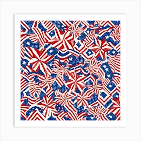 Patriotic Stars And Stripes Art Print