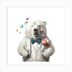 Ice Cream Bear Art Print