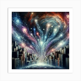 Galaxy City Art Print