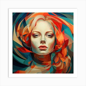 Abstract Geometric Hungarian Woman 03 Art Print