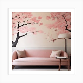 Sakura Tree, pink Art Print
