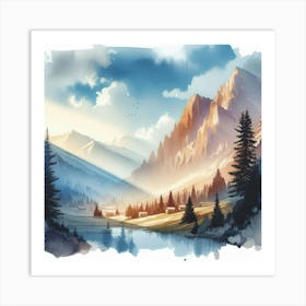 Watercolor Landscape Painting 38 Art Print