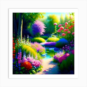 Garden Of Flowers 1 Art Print