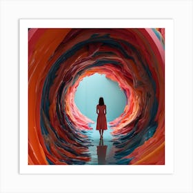 Woman In A Tunnel Art Print