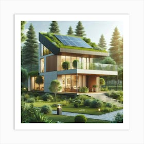 Green House In The Forest Art Print