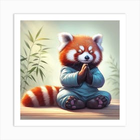 Red Panda meditation Art Print