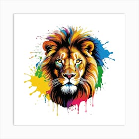 3D Splash Lion Art Print