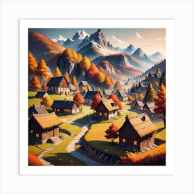 Autumn Village 71 Art Print