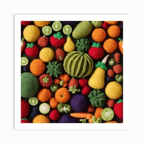 Fluffy Fruits Art Print