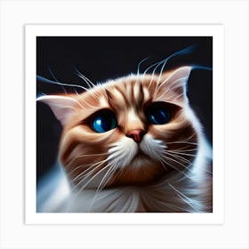 Cat With Blue Eyes 5 Art Print