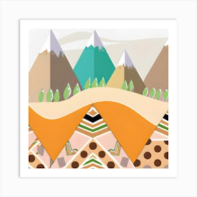 Abstract Mountain Landscape 2 Art Print