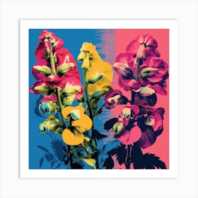 Andy Warhol Style Pop Art Flowers Aconitum 2 Square Art Print