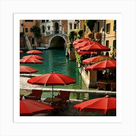 Default Red Umbrellas In Italy Art 0 Art Print