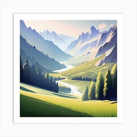 Landscape Mountains 1 Art Print