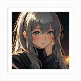 masterpiece, best quality, (Anime:1.4), anime illustration of a most beautiful face girl, sharp oval face contours, sagging eyes, slightly straight nose, nose to mouth distance, mouth to chin distance, beautiful collarbone, lighting, night, colorful lighting, glamorous, artstation hq ,8k ultra hd, fake detail, trending pixiv fanbox, acrylic palette knife 1 Art Print