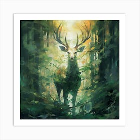 Deer In The Forest 2 Art Print