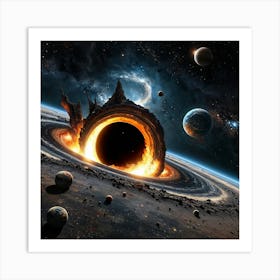 A Black Hole Sucking Planets Into It (1) Art Print