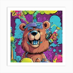 Psychedelic Teddy Bear Art Print