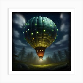 Dark Hot Air Balloon 1 Art Print