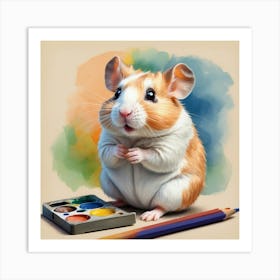 Hamster Painting 6 Art Print