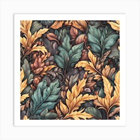 Autumn Leaves Pattern #3 Art Print