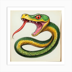 Snake Drawing 1 Art Print