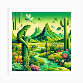 Peace Lizard Desert Calm Art Print