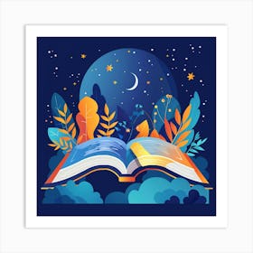 Open Book In The Sky Art Print