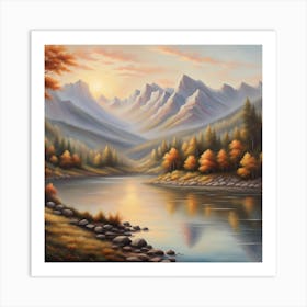 Sunset At The Lake Art Print