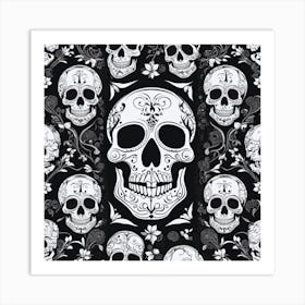Day Of The Dead Skulls Art Print