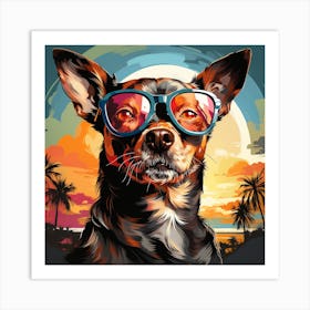 Dog In Sunglasses 5 Art Print