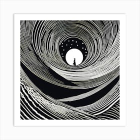 A Mysterious Abyss Composed Of Lino cut, 129 Art Print