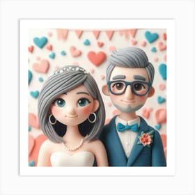 Wedding Cake Topper 1 Art Print