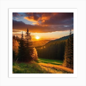 Sunset In The Mountains 83 Art Print