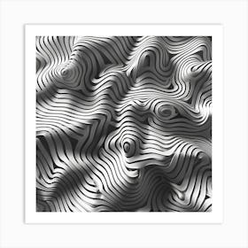 Abstract Wavy Lines Art Print