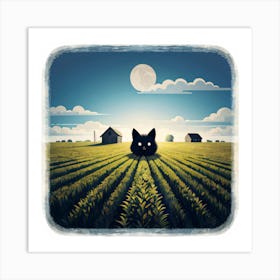 Cat In The Field 1 Art Print