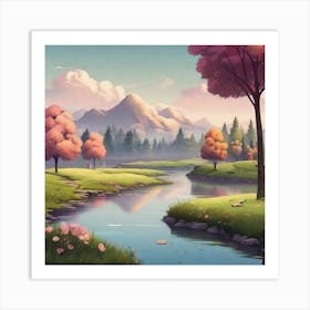 Landscape Painting 78 Art Print