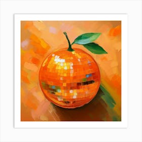 Orange Disco Ball 1 Art Print