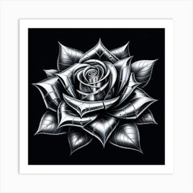 Silver Rose Art Print